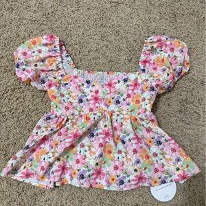 SHEIN Floral top - Pink, Orange, Green